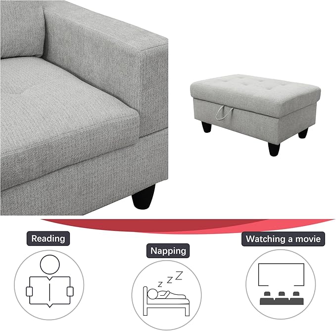 L Shaped Sectional Couches, Lounge Modular Sectional Sofa - Image 5
