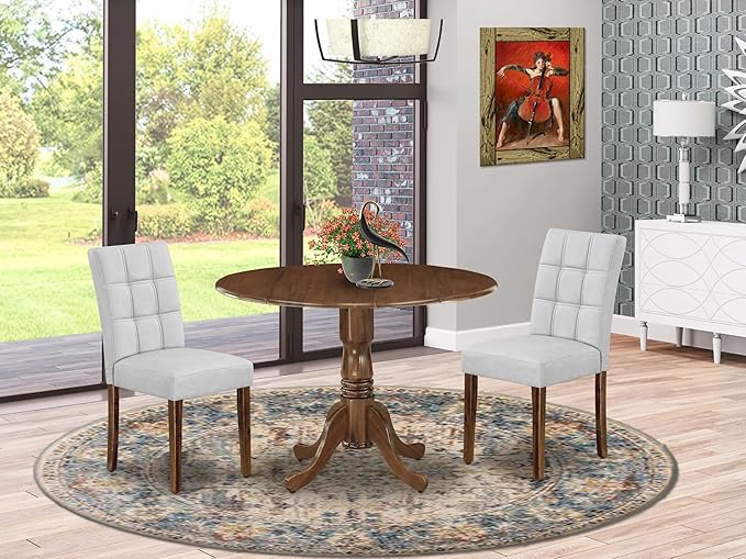 East West Furniture DLAS3-AWA-27 3 Piece Mid Century Modern Dining Set contain - Image 2