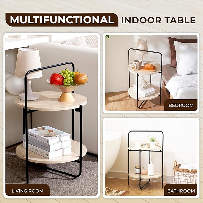 Mijas 2-Tier Side Table, Round End Table, A Stylish and Functional Addition - Image 4