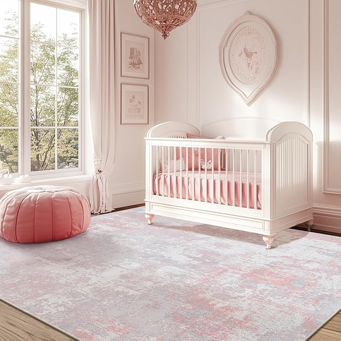 Washable Area Rugs 6'x9' Non-Slip Modern Abstract Soft by RELEANY