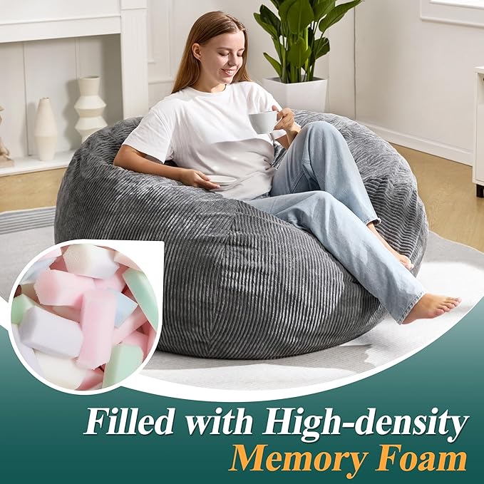 3.5FT Bean Bag Chairs Teardrop Bean Bag Chair - Image 4