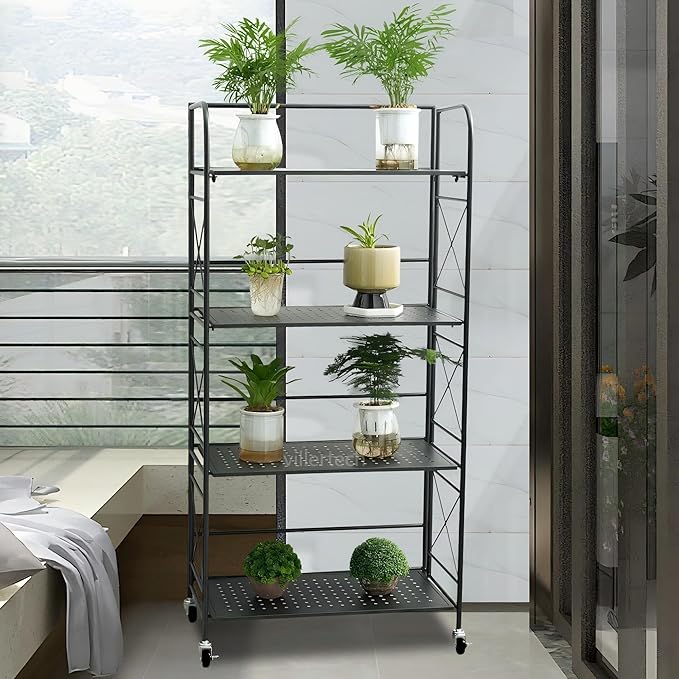 Foldable 4-Tier Metal Shelf - Image 5