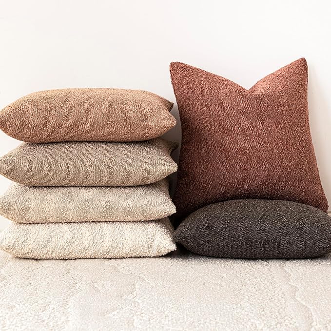 Foindtower Pack of 2, Decorative Textured Boucle Throw Pillow Covers Accent - Image 6