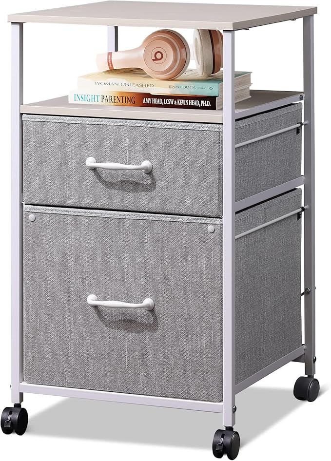 DEVAISE 2 Drawer Mobile File Cabinet, Rolling Printer Stand by DEVAISE