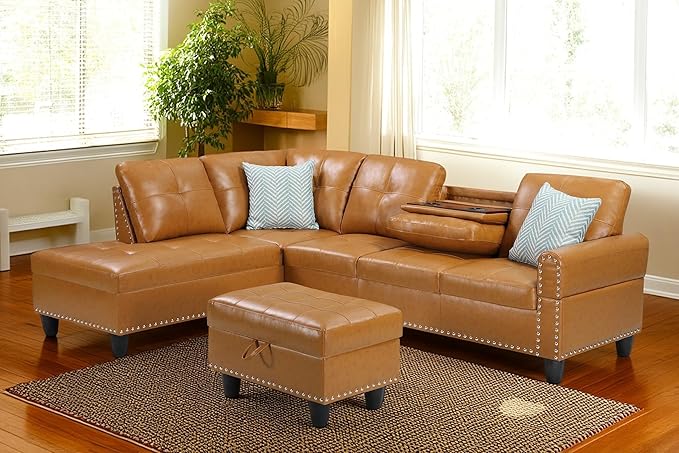 98 Inch L Shaped Sectional Sofa - Image 4