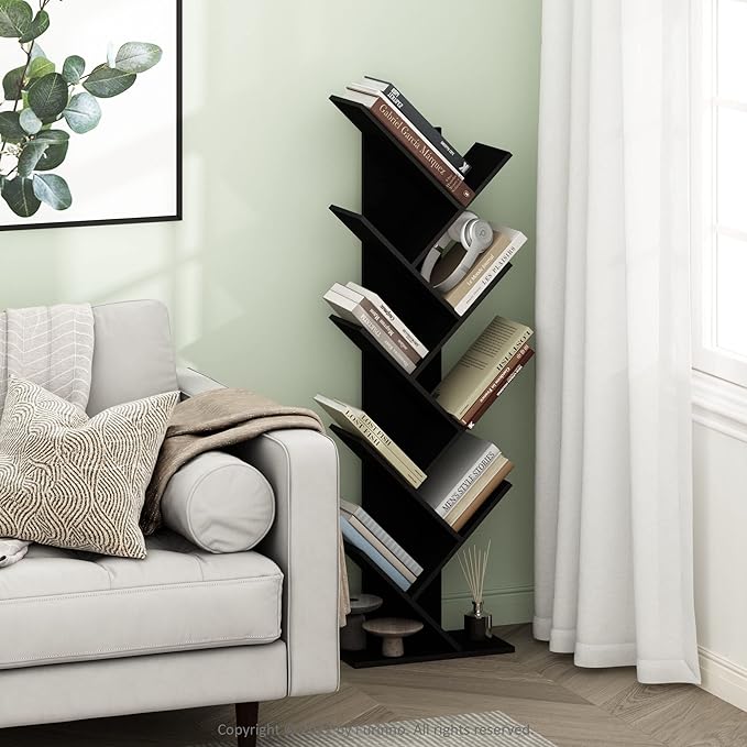 Furinno Bookshelf 9-Tier Floor Standing Tree Bookcase - Image 2