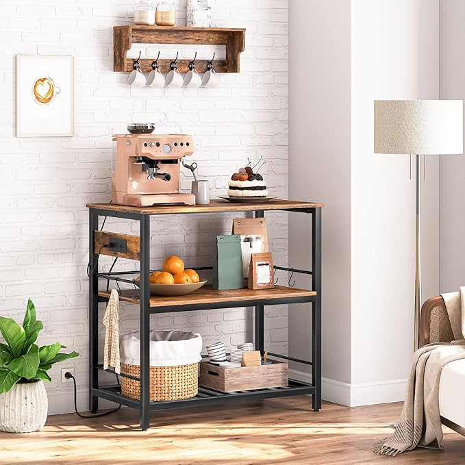 HOOBRO Kitchen Island with Storage, Kitchen Island Table with Power Outlet - Image 5