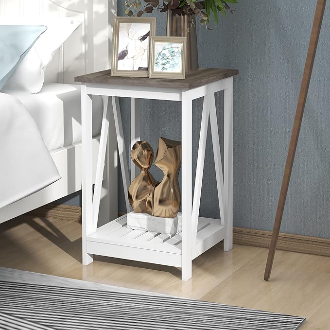 Farmhouse Square End Table, Accent Side Table - Image 6