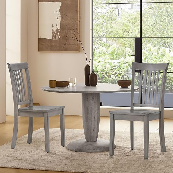 COLAMY Wooden Dining Chairs Set of 6, Spindle High Back Windsor Kitchen Side - Image 7