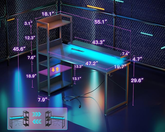 ODK Reversible 55 Inch Gaming Desk - Image 3