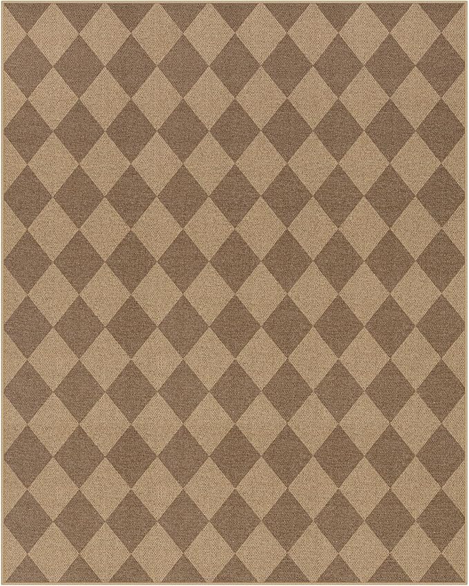 Lahome Checkered Easy Jute Rug 8x10, Washable Rugs - Image 8