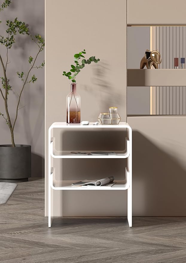 Clear Acrylic 3-Tier End Table/Nightstand – Sleek Bedside Storage - Image 6