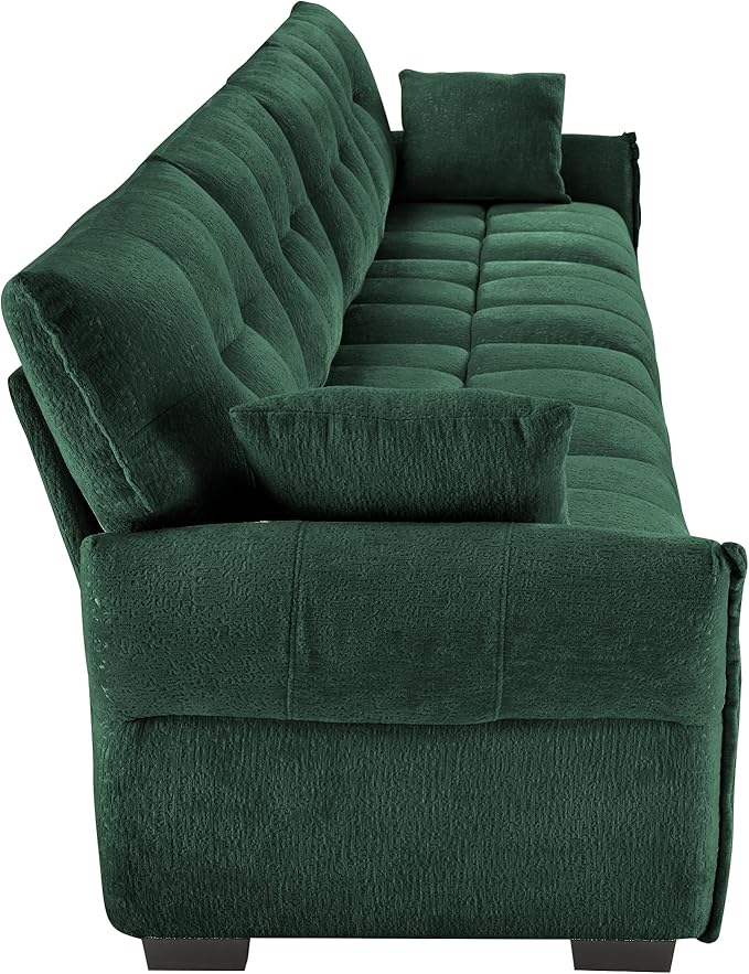 Modern Chenille Fabric 4-Seat Sofa w/ 2 Pillows, Premium Upholstery Living Room - Image 7
