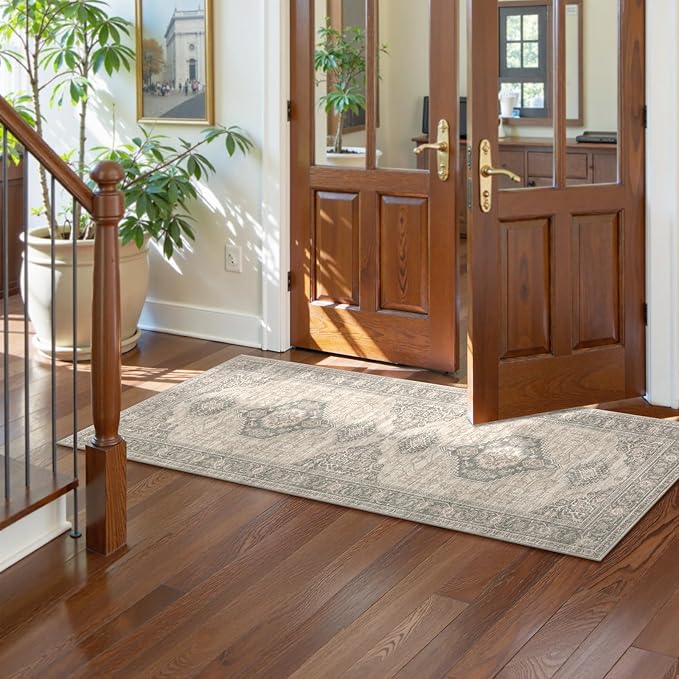 Lahome Oriental Kitchen Runner Rug Non Slip, 2x5 Washable Hallway Runner - Image 2