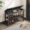 Shoe Rack Bench Seat Rubberwood 2-Tier Wooden Storage Bench 560lbs Compact by IUNVR