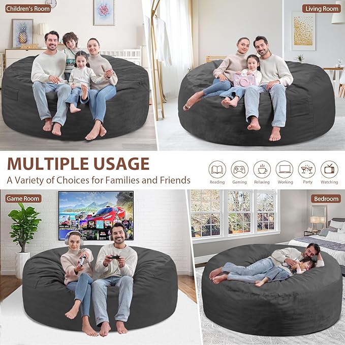 6FT Bean Bag Chair, Large Bean Bag Chairs - Image 5