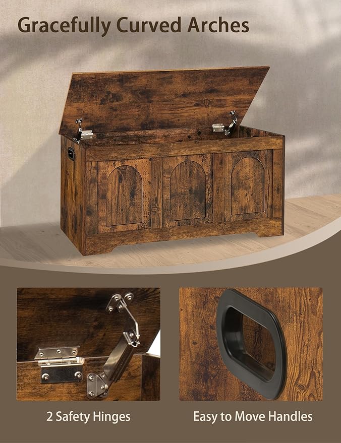 DINZI LVJ Storage Chest, 39.4”Wooden Storage Box - Image 6
