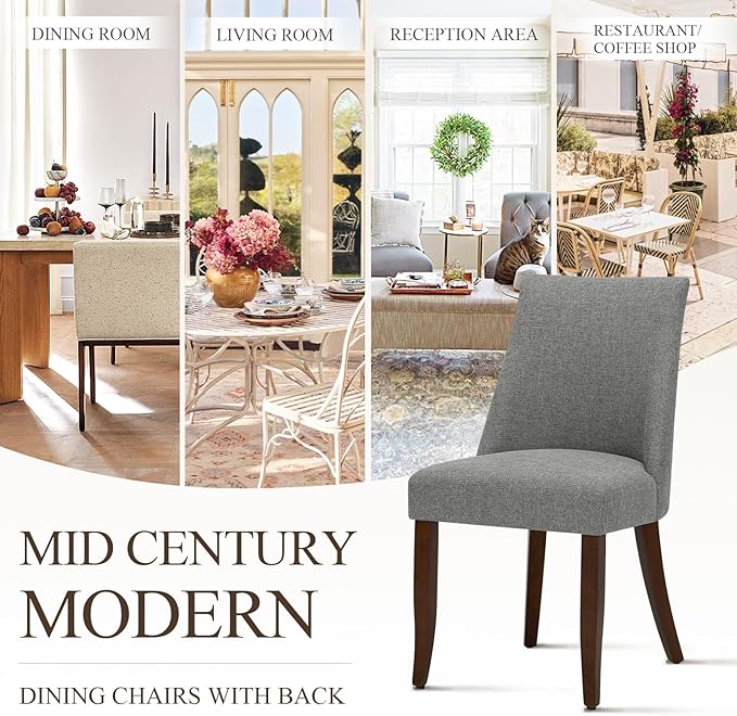 COLAMY Upholstered Dining Chairs Set of 6, Mid Century Modern Kitchen Chairs - Image 6
