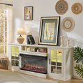 ROCKPOINT 3 Sided Glass 80" Fireplace TV Stand by ROCKPOINT