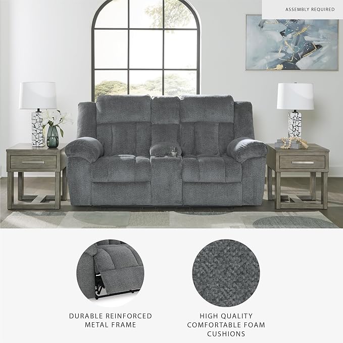 Signature Design by Ashley Tip-Off Modern Wall Hugger Power Reclining Loveseat - Image 4