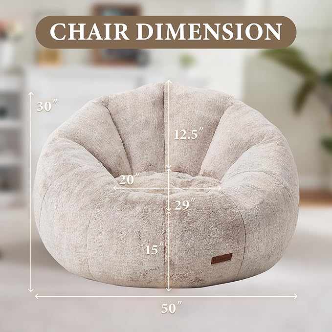 Hobestluk Bean Bag Chairs Large Bean Bag Couch - Image 2