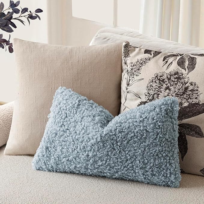 Foindtower Set of 2 Curly Teddy Wool Pillow Covers Decorative Boucle Textured - Image 5