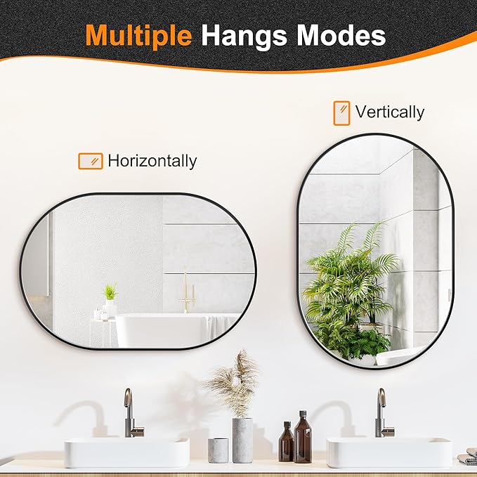 Bathroom Mirror for Wall, Metal Framed Vanity Mirror - Image 8