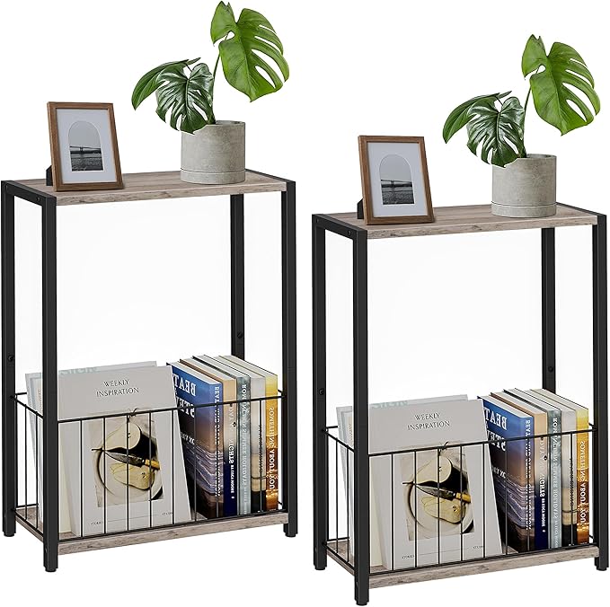 Narrow Side Tables Set of 2 by Homleke