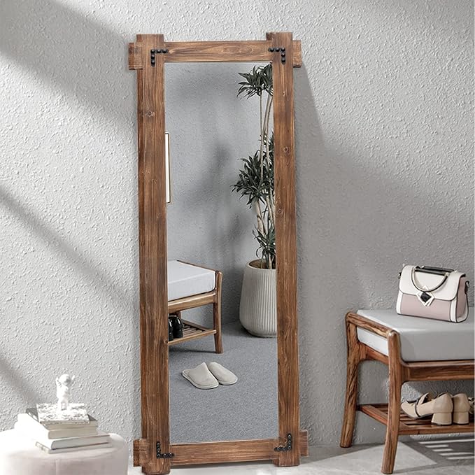 MeMoreCool Rustic Full Length Farmhouse Mirror, Oversized Decorative Floor - Image 5
