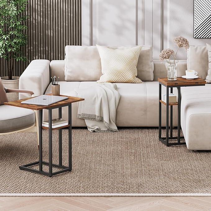 HOOBRO Foldable End Table, C Shaped Side Table - Image 6