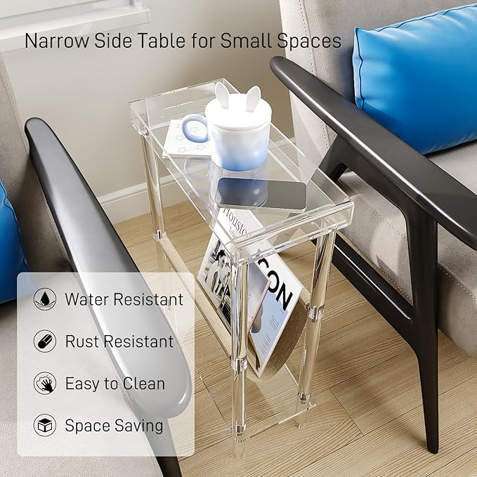 Eglaf Acrylic Narrow Side Table - Image 5