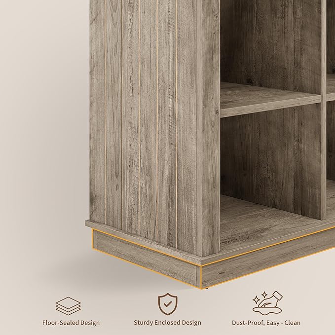 GarveeHome 8 Cube Storage Organizer Bookshelf, Farmhouse Horizontal Bookcase - Image 9