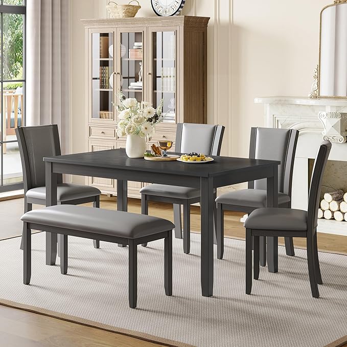 soges 6-Piece Large Dining Table Set by soges