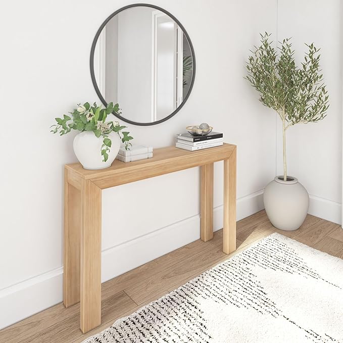 Plank+Beam Modern Solid Wood Console Table, 46.25 Inch, Sofa Table, Narrow by PlankBeam