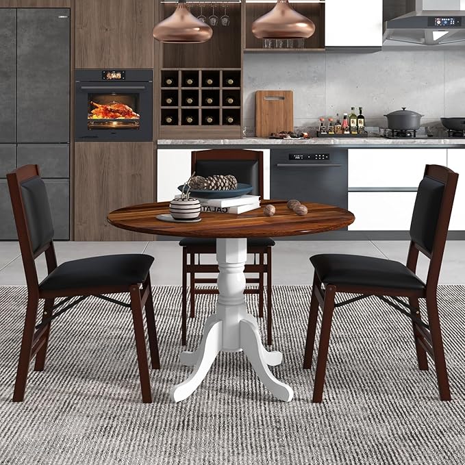COSTWAY Round Dining Table for 4, 39 inch Kitchen Table - Image 8