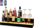 MESAlLUP Acrylic 30 Inch 2 Tier High Light LED Liquor Bottle Display Shelf by MESAILUP