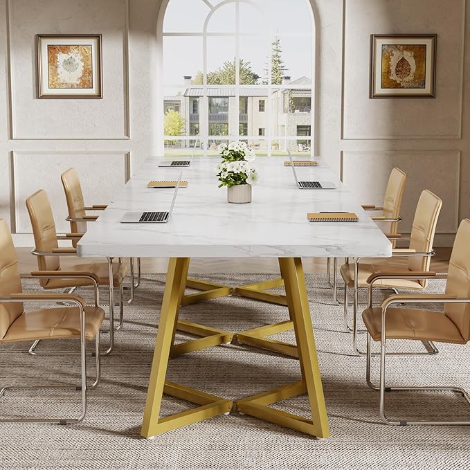 Tribesigns Square Dining Table for 10, 31.5" Modern White Dinner Table - Image 7