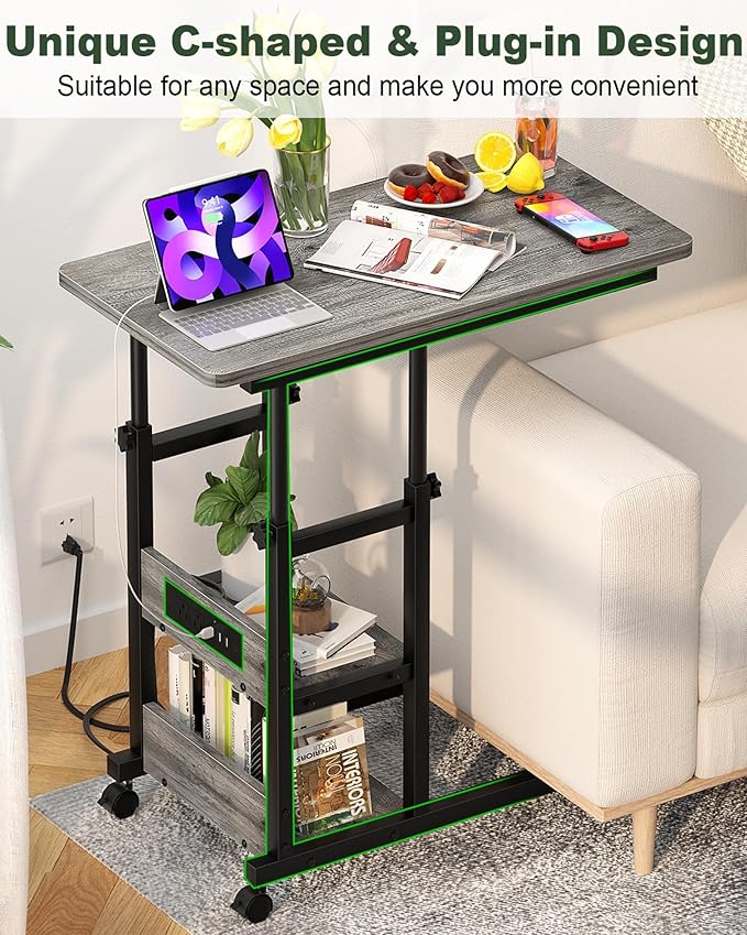 C Shaped End Table Height Adjustable - Image 7