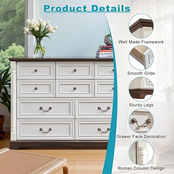 53.54" Farmhouse Sideboard Buffet Cabinet - Image 5