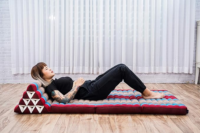 Leewadee 3-Fold Mat XXL with Triangle Cushion – Firm TV Pillow, Foldable - Image 5