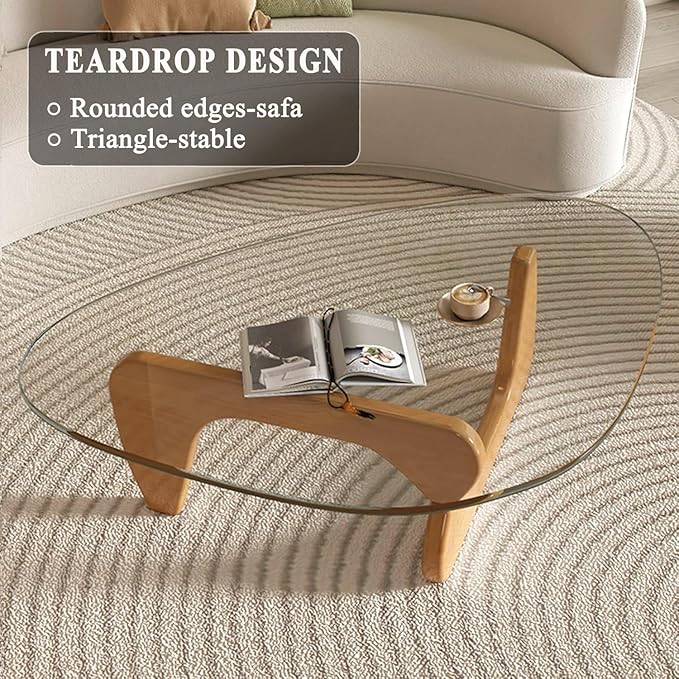 Modern Glass Coffee Table for Living Room, Mid Century Coffee Tables, Suitable - Image 4