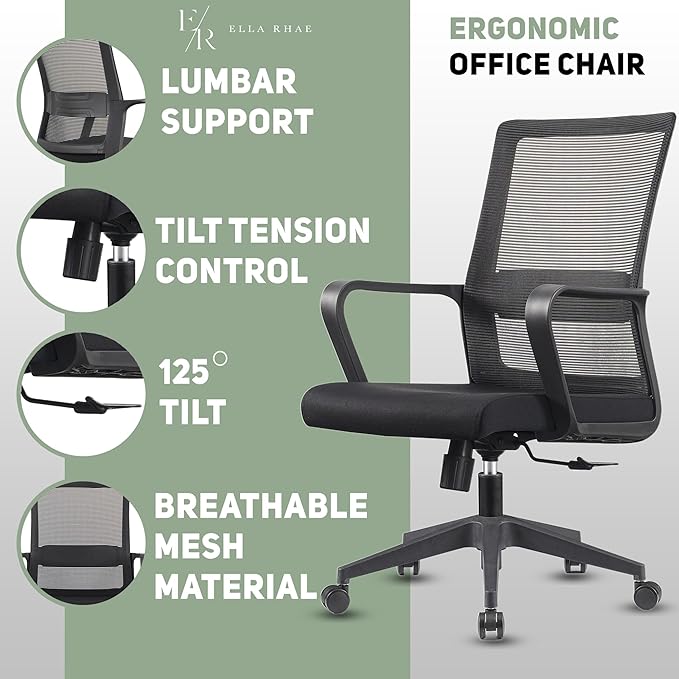 Black Mesh Office Chair - Image 4