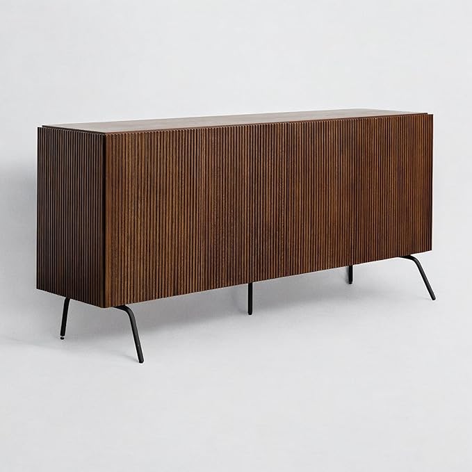 NTC Veil Modern Sideboard with 4 Doors, Buffet Cabinet with Vertical Groove by NTC
