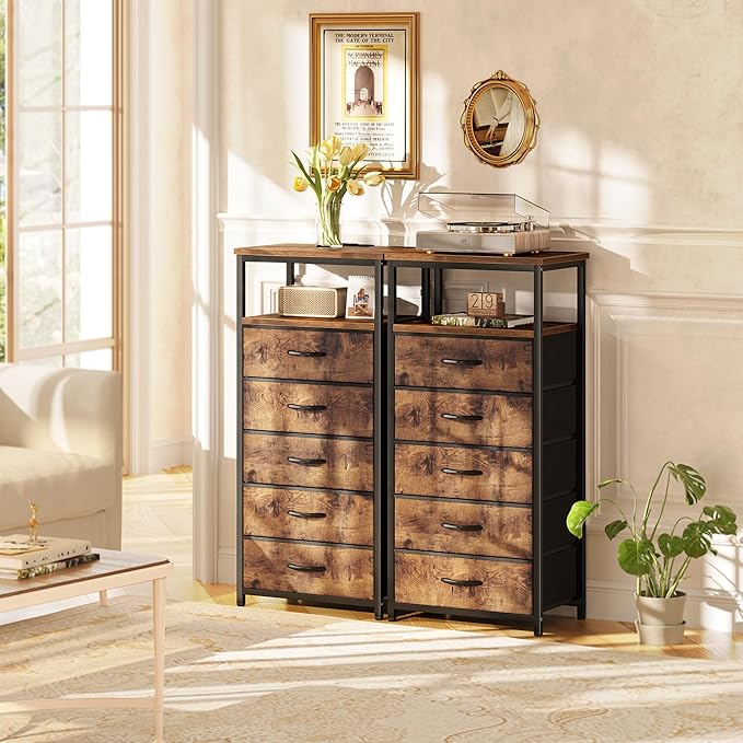 Huuger 5 Drawers Dresser with Charging Station, Dresser - Image 5