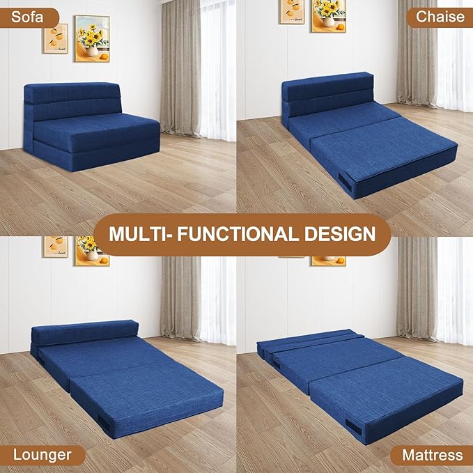 60 Inch Folding Sofa Couch Memory Foam - Image 4