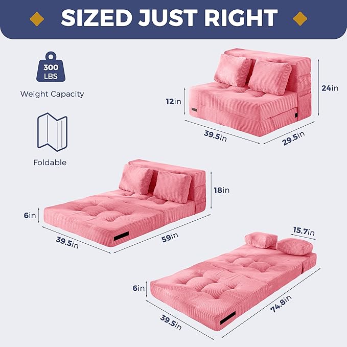 MAXYOYO Convertible Sofa Bed, Fold Out Loveseat Sleeper Sofa - Image 2