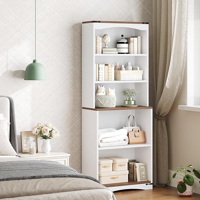 Tall Bookcase and Bookshelf, 6-Tier Bookcase - Image 4