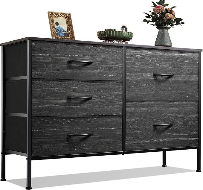 WLIVE Dresser for Bedroom with 5 Drawers, Wide Dressers with Drawer Organizers by WLIVE