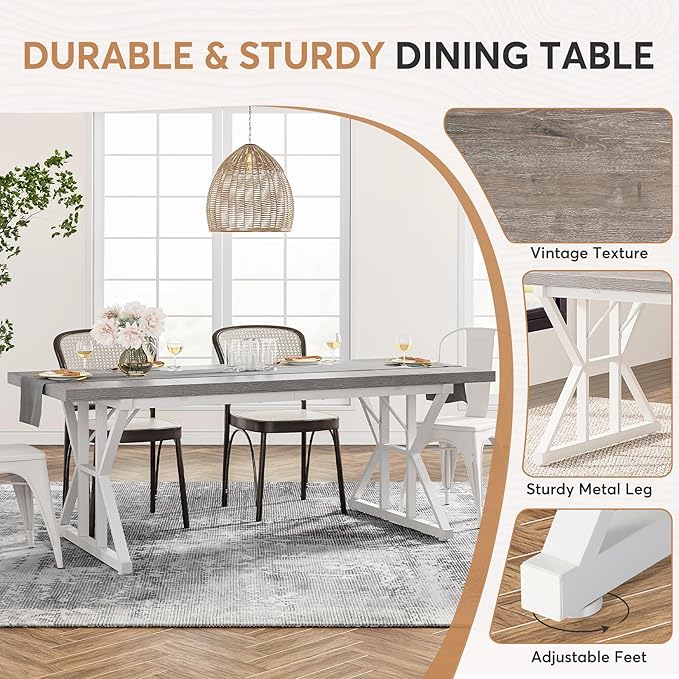 Tribesigns Farmhouse Dining Table - Image 6