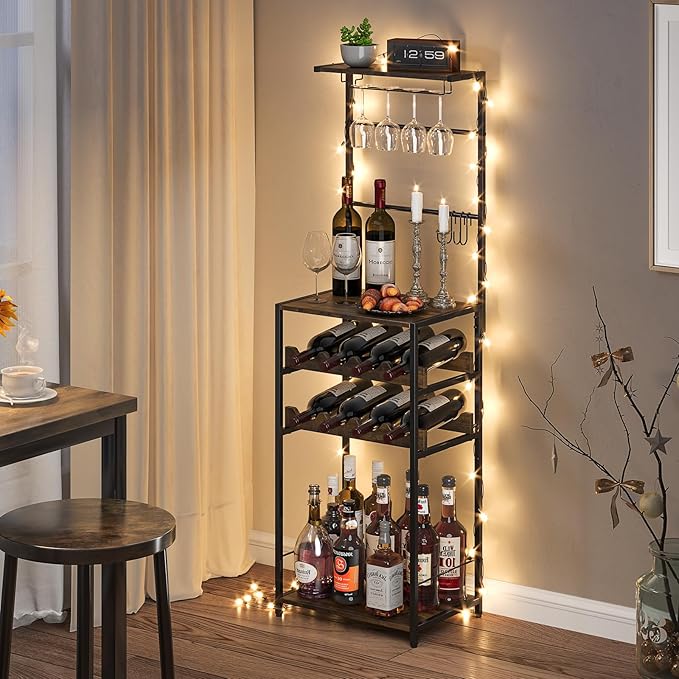 5-Tier Wine Rack Freestanding Floor, Liquor Bar Stand - Image 7
